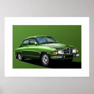 Poster SAAB 96 Illustration