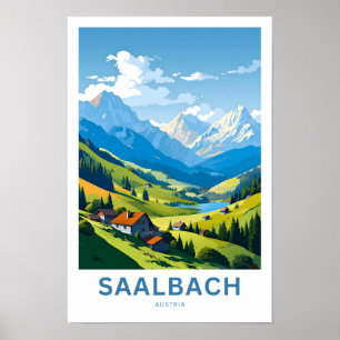 Poster Saalbach Autriche Imprimer