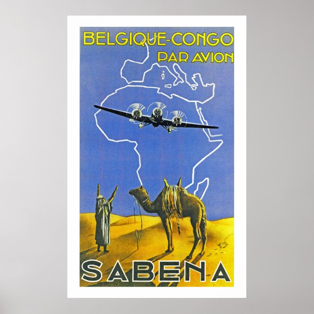 Poster Sabena ~ Belgique Congo (Devant)