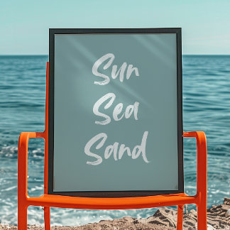 Poster Sable de mer du soleil | OEuvre murale tendance | 