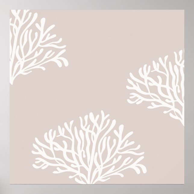 Poster Sable et corail blanc (Devant)