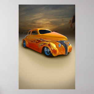 Poster sable et coucher de soleil