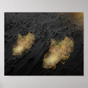 Poster Sable noir et or Tropical Printable Art