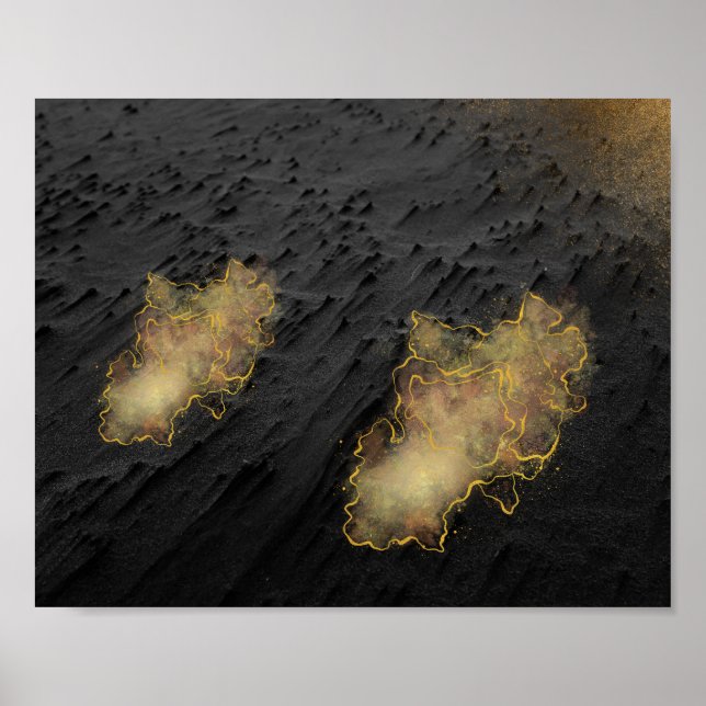 Poster Sable noir et or Tropical Printable Art (Devant)