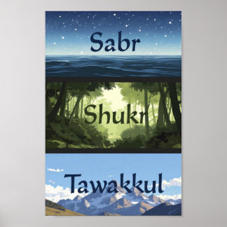Poster Sabr, Shukr, Tawakkul | Cadeau pour Maison de Musu