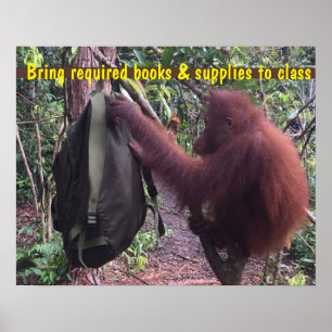 Poster Sac à dos de l'élève enseignant en salle de classe