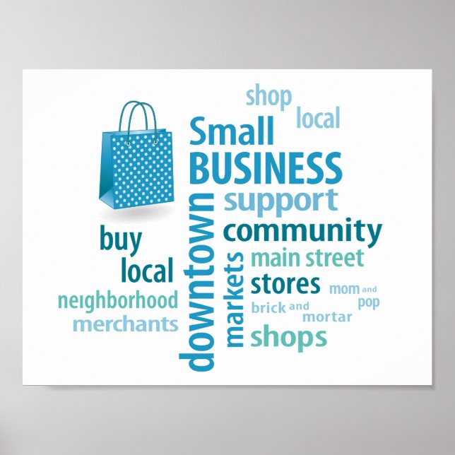 Poster Sac d'achat pour petites entreprises (Devant)