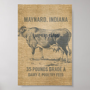 Poster sac d'alimentation pour vache à brûler