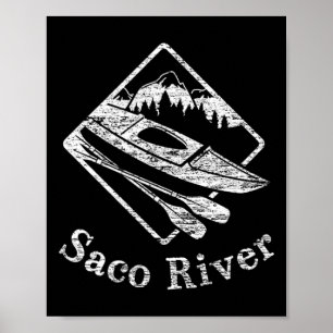 Poster Saco River Kayak Kayak Bateau Rapids Canot Pad