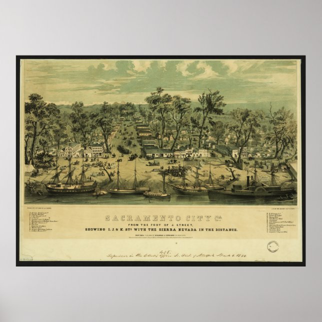 Poster Sacramento City California en 1849 par C Parsons (Devant)