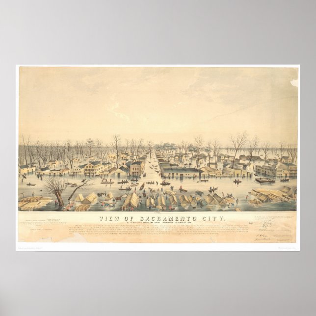 Poster Sacramento pendant les inondations de 1850 (1586A) (Devant)
