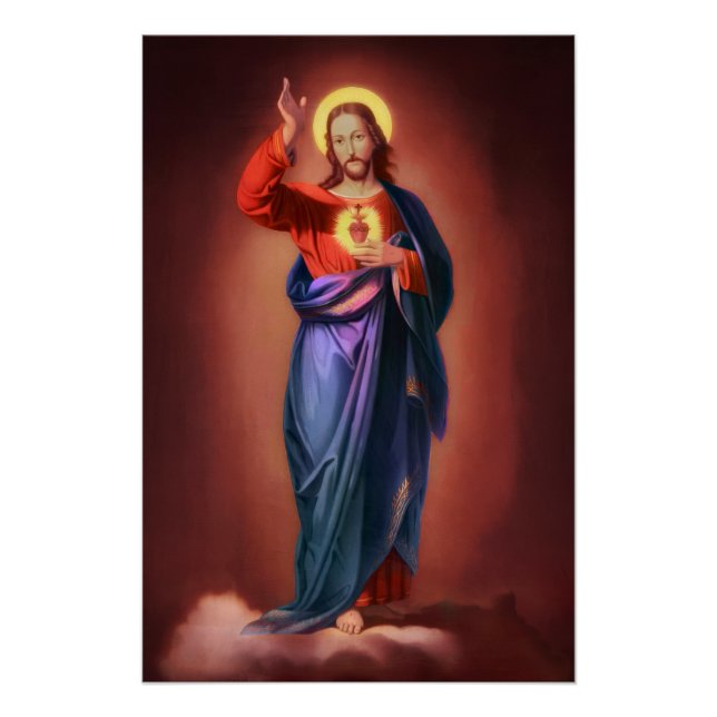 Poster Sacré Coeur de Jésus-Christ (Devant)