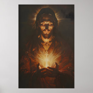 Poster Sacre Cœur de Jésus-Christ Peinture Artistique