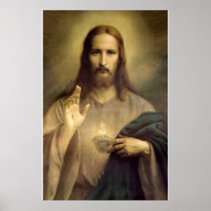 Poster Sacré Coeur de Jésus, Jésus Christ, Gesù
