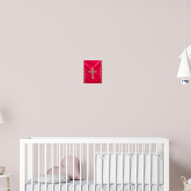 Poster Sacred Crimson: Embroidered Orthodox Cross (Pépinière 2)