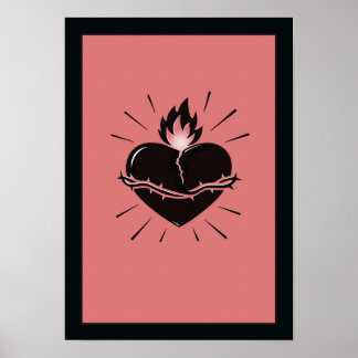 Poster Sacred Heart Reimagined – Minimal Symbolic Art