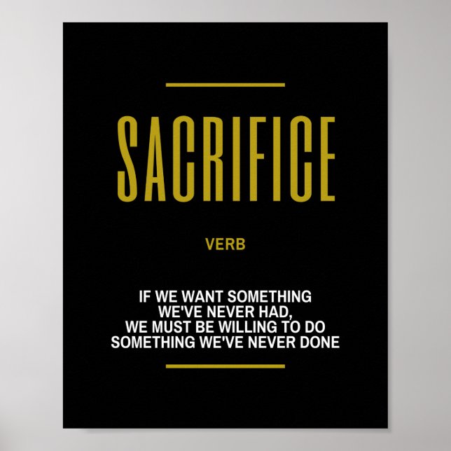 Poster Sacrifiez Une Citation Inspirationnelle Sur Le Suc (Devant)