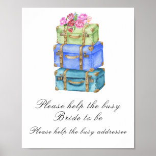 Poster Sacs de voyage douche de mariée Aider la mariée oc
