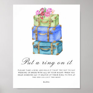 Poster Sacs de voyage enterrement de vie de jeune fille -