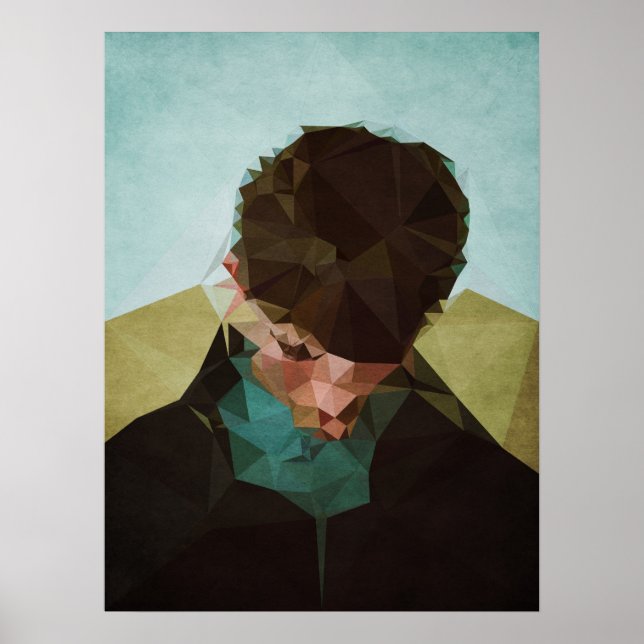 Poster Sad Boy - Kubistika par Boris Draschoff (Devant)