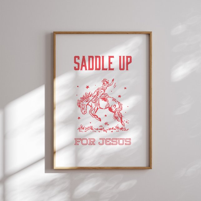 Poster Saddup for Jesus Red Rodeo Christian Wall Art (Créateur téléchargé)