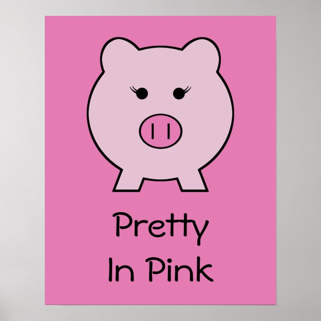 Poster Sadie le cochon rose ~ mignonne fille Kawaii (Devant)