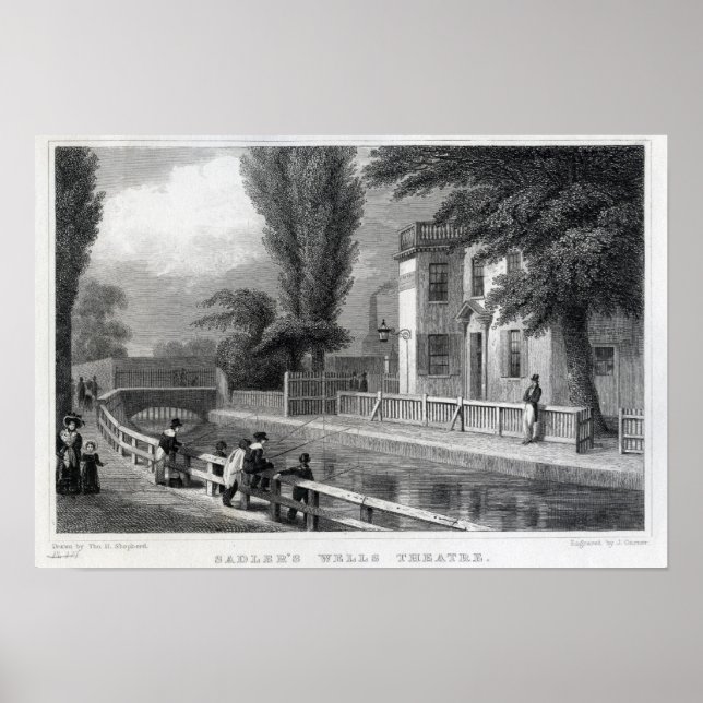 Poster Sadler's Wells Theatre, gravé par J. Garner (Devant)