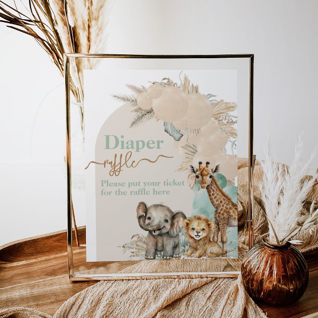 Poster Safari animal Boho Oh garçon Baby shower couche (Créateur téléchargé)