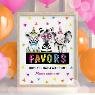 Poster Safari Animaux Favoriser Signal Anniversaire Fête