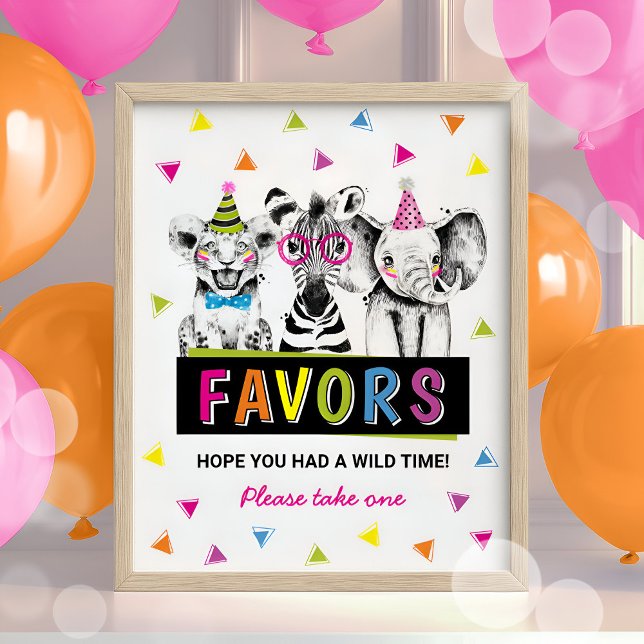 Poster Safari Animaux Favoriser Signal Anniversaire Fête (Créateur téléchargé)