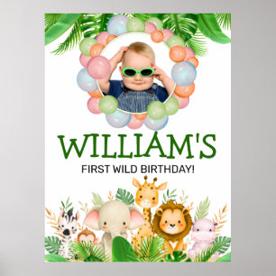 Poster Safari ANIMAUX Wild One Anniversaire PHOTO