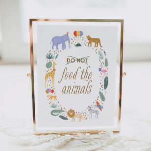 Poster Safari Anniversaire Ne pas nourrir les animaux Sig