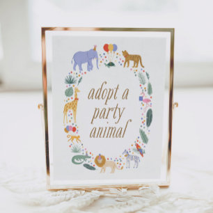 Poster Safari Anniversaire Partie Adopter une Partie Anim