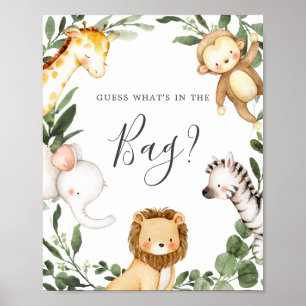 Poster Safari Baby shower Devinez ce qu'il y a dans le je