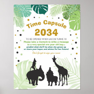 Poster Safari Birthday Time Capsule Zoo boy Jungle party