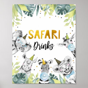 Poster Safari Boissons Safari Party Animaux Anniversaire