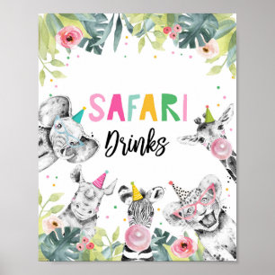 Poster Safari Boissons Safari Party Animaux Anniversaire