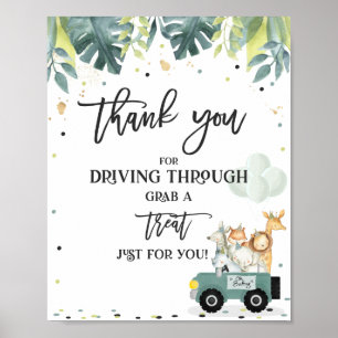 Poster Safari Drive By Baby shower Treat Favoriser Sign