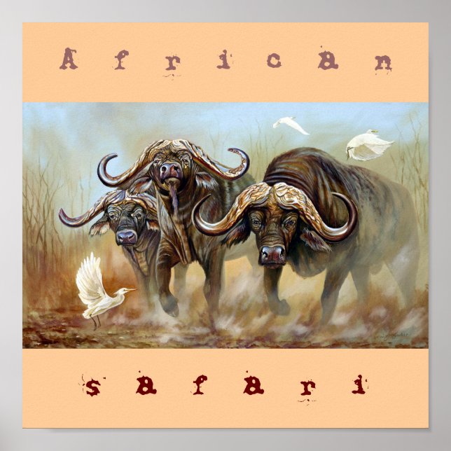 Poster safari en Afrique (Devant)