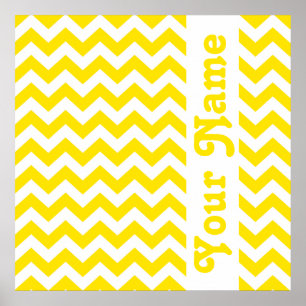 Poster Safari Jaune d'or Chevron avec texte personnalisé