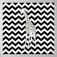 Safari noir Chevron avec Giraffe d'Art pop