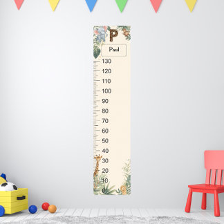 Poster Safari Personalized Name Monogram P Growth Chart