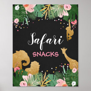 Poster Safari snacks Sign Zoo Jungle Décor de table