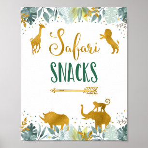 Poster Safari Snacks Verdure or Signal d'anniversaire