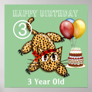 Poster Safari ultra mignon Leopard Invitations d'annivers