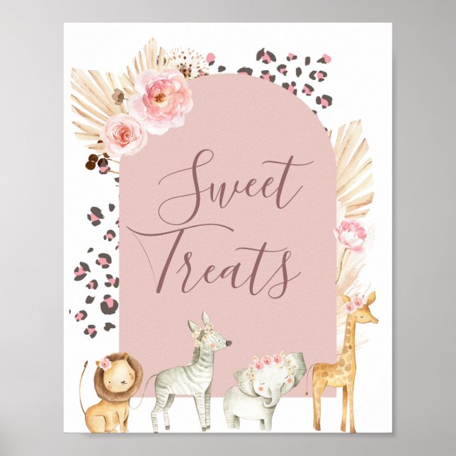 Poster Safari Wild Animals aquarelle Sweet Traitements si (Devant)