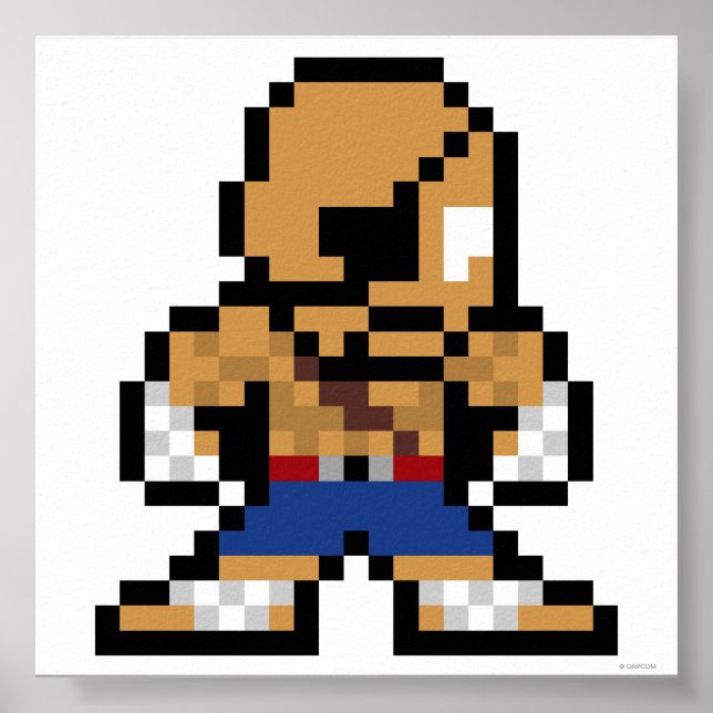 Poster Sagat 8 bits (Devant)
