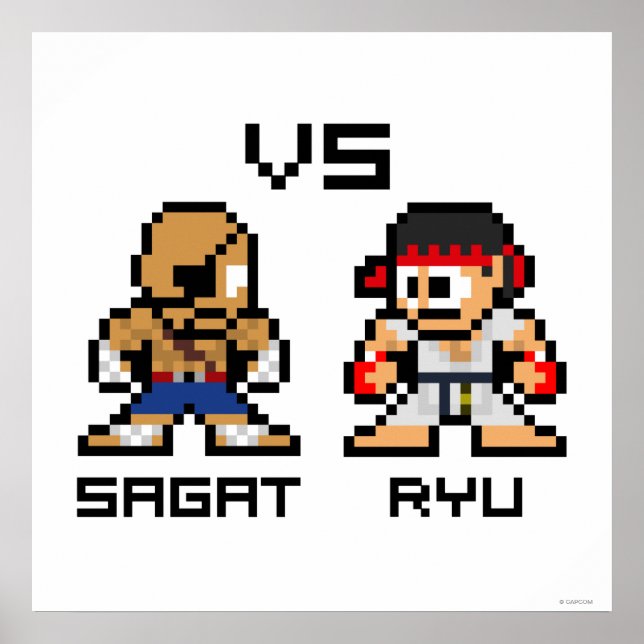 Poster Sagat VS Ryu 8 bits (Devant)