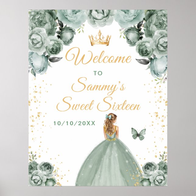Poster Sage Blonde Cheveux Princesse Sweet sixteen Bienve (Devant)