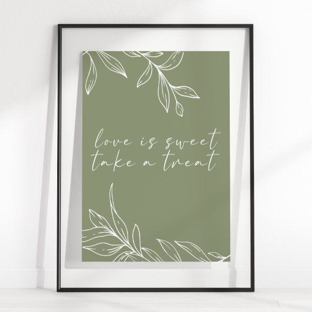 Poster Sage Boho Fleur Mariage L'amour est doux (Créateur téléchargé)
